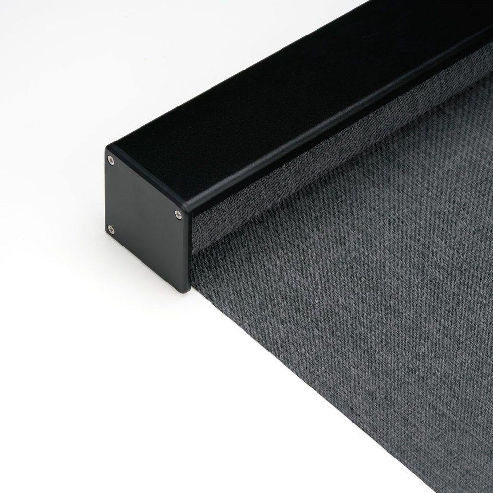 HOTSOON Roller Blinds for Windows, Cordless Blackout Linen Fabric Roller Shades, Custom Size Privacy Easy to Install Roll Up Shades for Home Office, Black Gray, 81" W x 80" H