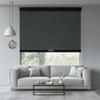 HOTSOON Roller Blinds for Windows, Cordless Blackout Linen Fabric Roller Shades, Custom Size Privacy Easy to Install Roll Up Shades for Home Office, Black Gray, 81" W x 80" H view 2