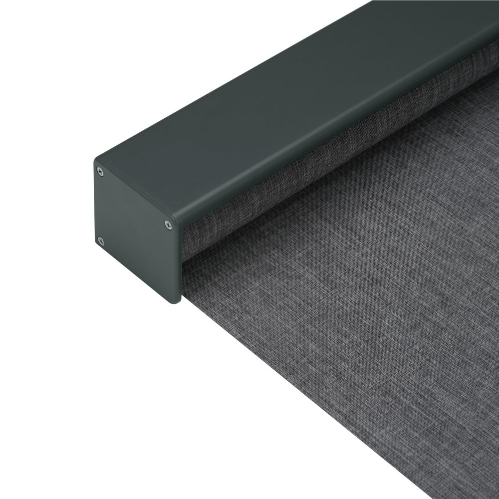 HOTSOON Roller Blinds for Windows, Cordless Blackout Linen Fabric Roller Shades, Custom Size Privacy Easy to Install Roll Up Shades for Home Office, Dark Gray, 73" W x 88" H