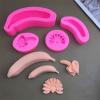 PURPLELILY 3D Banana Shaped Silicone Molds Fondants Cake Molds Bakings Tool for Making Chocolate Candy Handmade Soaps 3D Banana Shaped Silicone Molds Cake Decorating Supplies Heat Resistance Food view 4