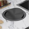 Waste Chute Lid Built-in Countertop Trash Bin Lid Cover, Stainless Steel Garbage Lid Balance Flap Cover, Brushed Surface Trash Grommet Swing Trash Can Lid, for Kitchen/Bathroom/Restaurant-gold view 2