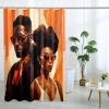 DESIHOM Cool African American Family Shower Curtain Set, Black Couple Shower Curtains for Bathroom Afro Africa Art Oil Painting Theme Bathroom Decor Polyester Fabric-62" x 72" view 2