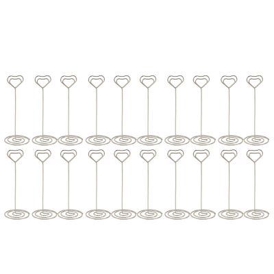NOENNULL 20Pcs Place Card Holders for Table Number Holders, Wire Picture Holders, Small Table Card Holders, Photo Holders for Centerpieces, Wedding Reception, Party, Birthday (Silver)