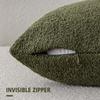 Foindtower Pack of 2 Textured Boucle Throw Pillow Covers Accent Solid Pillow Cases Cozy Soft Decorative Couch Cushion Case for Chair Sofa Bedroom Living Room Home Decor 18x18 Inch Moss Green view 2