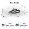 Foluck Shoe Storage Box, 15 Pack Clear Plastic Stackable Shoe Organizer for Closet, Interlocking Design Shoe Container Bins for Sneakers, Foldable Shoe Rack with Lids, White view 2