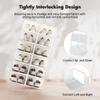 Foluck Shoe Storage Box, 15 Pack Clear Plastic Stackable Shoe Organizer for Closet, Interlocking Design Shoe Container Bins for Sneakers, Foldable Shoe Rack with Lids, White view 3