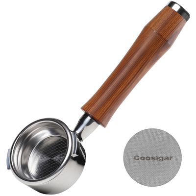 Coosigar 58mm Bottomless Portafilter | Fits for Gaggia machines| Stainless Steel portafilter and Rosewood Handle|Espresso Machine Accessories(Rosewood)