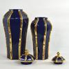 ERoomQ Ceramic vase Ceramic Ginger Jar with Gold Details,Porcelain Jars Temple Jar with Lids, Flower Vases Storage Jar for Living Room Shelf, White view 4