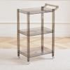 Acrylic Utility Rolling Cart,3-Tier Acrylic Bar Cart with Pulling Handle & 4 Wheels for Kitchen Living Room Dining Laundry,Clear Multifunction Small Spaces Rolling Serving (Size:29.13'' H,Color:Grey) view 1
