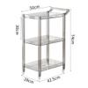 Acrylic Utility Rolling Cart,3-Tier Acrylic Bar Cart with Pulling Handle & 4 Wheels for Kitchen Living Room Dining Laundry,Clear Multifunction Small Spaces Rolling Serving (Size:29.13'' H,Color:Grey) view 2