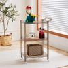 Acrylic Utility Rolling Cart,3-Tier Acrylic Bar Cart with Pulling Handle & 4 Wheels for Kitchen Living Room Dining Laundry,Clear Multifunction Small Spaces Rolling Serving (Size:29.13'' H,Color:Grey) view 3