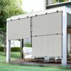 Bynbbur 7'W x 5'H Outdoor Patio Shades Foldable Roller Blinds, 220 GSM Sun Shade Roll Up Porch Screens Exterior Shade Cloth for Deck Pergola Backyard, Light Gray view 1