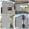 Bynbbur 7'W x 5'H Outdoor Patio Shades Foldable Roller Blinds, 220 GSM Sun Shade Roll Up Porch Screens Exterior Shade Cloth for Deck Pergola Backyard, Light Gray view 3