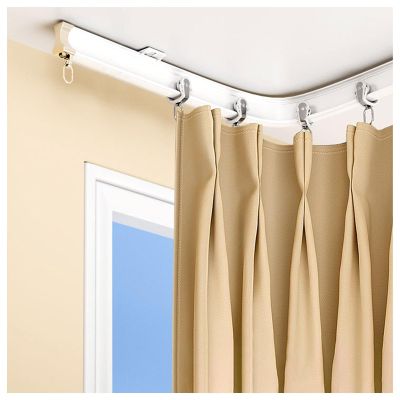 1-10m Flexible Curtain Track Curved Rail Privacy Living Room Aluminium Curtain Rail Set Bathroom Curtain Rod with Fittings (Carbonizedcolor : White, Size : 9.9 FT)