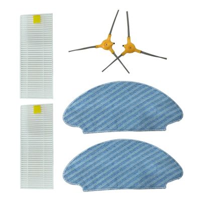 ORCOW Filter Compatible with MEDION MD 20041 S12 SW and MD 19601 Robot Vacuum Cleaner Spare Replacement Parts Side Brushes Filter Mop Cloth
