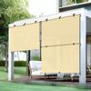 Bynbbur 7'W x 6.5'H Outdoor Patio Shades Foldable Roller Blinds, 220 GSM Sun Shade Roll Up Porch Screens Exterior Shade Cloth for Deck Pergola Backyard, Beige view 1
