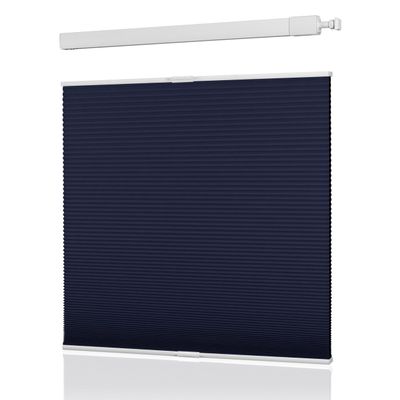 ZimJAHO No Drill No Tools Cellular Shades Top Down Bottom Up Blackout Cordless Honeycomb Blinds Easy to Install UV Protection Window Shades for Office Home Noise Reduction, Dark Blue, 51" W x 48" H