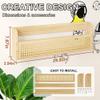 Ecowillon Wooden Rattan Wall Shelf - 24 Nursery Hanging Book Shelves for Wall, Picture Ledge Wicker Shelf, Boho Decorative Shelves for Netural Nursery Decor, Floating Rattan Shelf for Office,Bedroom view 3