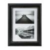 UMICAL 5x7 Collage Picture Frame Matted 2-Opening Vintage Style Distressed Look Black Wood Photo Frames with 2 Mats for Tabletop and Wall Mounting Display view 1