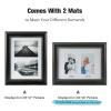 UMICAL 5x7 Collage Picture Frame Matted 2-Opening Vintage Style Distressed Look Black Wood Photo Frames with 2 Mats for Tabletop and Wall Mounting Display view 2
