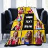 CYAHSJE Custom Blankets with 10 Photos and Text, Personalized Picture Blankets with Multiple Designs,Customized Blanket for Bedroom Office Travel Christmas Birthday as Souvenirs Gifts view 2