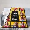 CYAHSJE Custom Blankets with 10 Photos and Text, Personalized Picture Blankets with Multiple Designs,Customized Blanket for Bedroom Office Travel Christmas Birthday as Souvenirs Gifts view 4