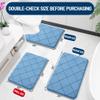 OLANLY Memory Foam Bath Mat 30x20, Ultra Soft and Absorbent Bathroom Rugs, Machine Washable, Comfortable Bath Carpet for Bathroom Floor, Tub and Shower, Blue view 2
