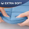 OLANLY Memory Foam Bath Mat 30x20, Ultra Soft and Absorbent Bathroom Rugs, Machine Washable, Comfortable Bath Carpet for Bathroom Floor, Tub and Shower, Blue view 4