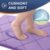 OLANLY Memory Foam Bath Mat 24x16, Ultra Soft and Absorbent Bathroom Rugs, Machine Washable, Comfortable Bath Carpet for Bathroom Floor, Tub and Shower, Lavender view 3