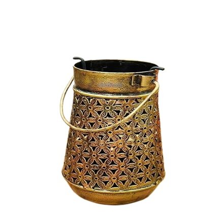 Generic DIY Delights. Wrought Iron Handi Diya Lantern Candle Holder for Birthday,Diwali Decoration,TeaLight Candle Stand kit for Home,Room,Bedroom,Bathroom and mandir Dcor, Standard, Gold