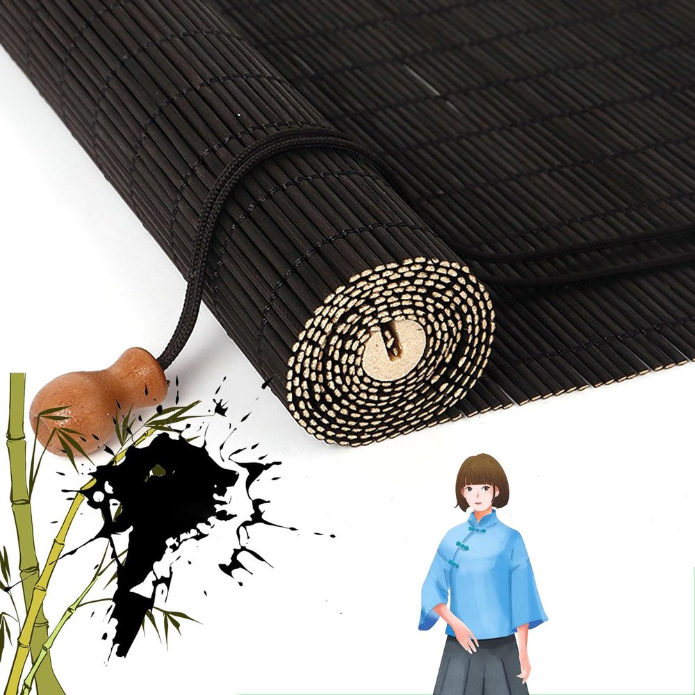 Bamboo Blind Bamboo Roll Up Blinds Bamboo Roll Up Shades Bamboo Shades Blinds, Bamboo Roller Blinds, Retro Patio Shades Roll Up Outdoor, Outdoor Blinds for Patio 6167in/155170cm WH A4
