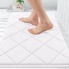 OLANLY Memory Foam Bath Mat 30x20, Ultra Soft and Absorbent Bathroom Rugs, Machine Washable, Comfortable Bath Carpet for Bathroom Floor, Tub and Shower, White view 1