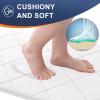 OLANLY Memory Foam Bath Mat 30x20, Ultra Soft and Absorbent Bathroom Rugs, Machine Washable, Comfortable Bath Carpet for Bathroom Floor, Tub and Shower, White view 3