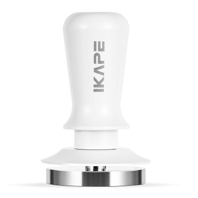 IKAPE 51mm Espresso Tamper, Premium Barista Coffee Tamper with Calibrated Spring Loaded, 100% Flat Stainless Steel Base Tamper for Espresso Machine(White)
