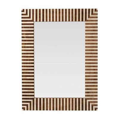 Hansa Rectangular Rosewood Wall Mount Elegant Mirror for Living Room,Bathroom, Bedroom,Bathroom Decor(36x24 inch,Brown)