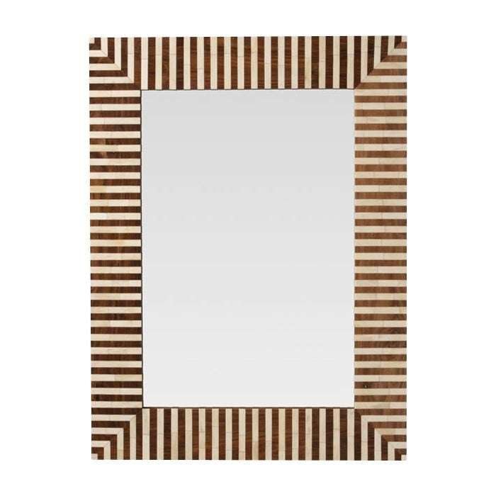 Hansa Rectangular Rosewood Wall Mount Elegant Mirror for Living Room,Bathroom, Bedroom,Bathroom Decor(36x24 inch,Brown)