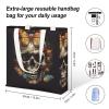 BTCOWZRV Canvas Tote Bag for Women Reusable Grocery Bag Skull And Butterfly Shopping Bags Casual Shoulder Bag Handbag view 2