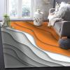 Abstract Geometric Orange Gray Orange Gradient Area Rug, Light Luxury Modern Water Ripple Indoor Non Slip Bedroom Rug, Machine Washable Carpet for Living Room Office Floor Mat - 6 ft x 8 ft view 3