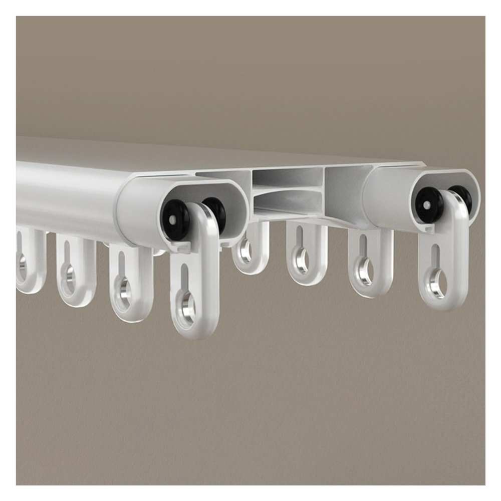 Outdoor Gazebo Double Curtain Track System, Bedroom/Living Room/Hospital/Office Sliding Conjoined Twin Row Rail Rod Ceiling Mount, 3ft-26ft Custom, Heavy Duty Aluminum ( Color : White , Size : Length-