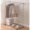 Heavy duty Garment rack Double Rod Clothing Rack On Wheels, Extendable Hanging Rod, Heavy Duty Clothes Rail With Shelves, Portable Closet Organizer For Bedroom, Stainless Steel Clothes Drying Rack view 2