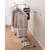 Heavy duty Garment rack Double Rod Clothing Rack On Wheels, Extendable Hanging Rod, Heavy Duty Clothes Rail With Shelves, Portable Closet Organizer For Bedroom, Stainless Steel Clothes Drying Rack view 3