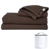 KOSMU Luxury Organic Japanese Cotton Waffle Bath Towel | Thick, Absorbent, Quick Dry Bathroom Towels for Shower, Sauna, Onsen| Hotel & Spa Quality, Gift-Ready (Dark Cocoa, Complete Set (4-Piece)) view 1
