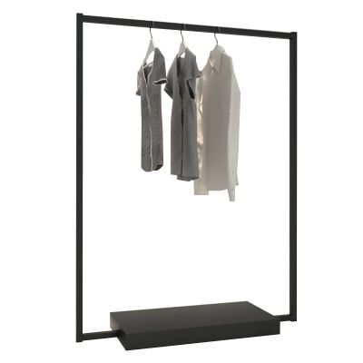 Heavy duty Garment rack Industrial Vintage Metal Clothes Rail With Bottom Shelves Heavy Duty Clothing Rack For Hanging Clothes Bedroom Single Rail Coat Rack Retail Display Racks, Black ( 150X40X160CM