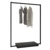 Heavy duty Garment rack Industrial Vintage Metal Clothes Rail With Bottom Shelves Heavy Duty Clothing Rack For Hanging Clothes Bedroom Single Rail Coat Rack Retail Display Racks, Black ( 150X40X160CM view 1