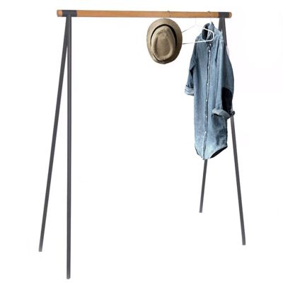 JOMRTS Heavy Duty Garment Rack Heavy Duty Metal Clothing Rack for Hanging Clothes, Bedroom Wooden Clothes Rail, Boutique Retail Display Rack, A-Shape Frame Coat Rack, Black (80X40X160CM)