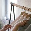 JOMRTS Heavy Duty Garment Rack Heavy Duty Metal Clothing Rack for Hanging Clothes, Bedroom Wooden Clothes Rail, Boutique Retail Display Rack, A-Shape Frame Coat Rack, Black (80X40X160CM) view 3