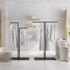 JOMRTS Heavy Duty Garment Rack Double Rod Clothing Rack for Hanging Clothes, Freestanding Clothes Display Rack for Boutique, Heavy Duty Metal Clothes Rail for Bedroom, Space Saving Coat Rack (Black) view 2