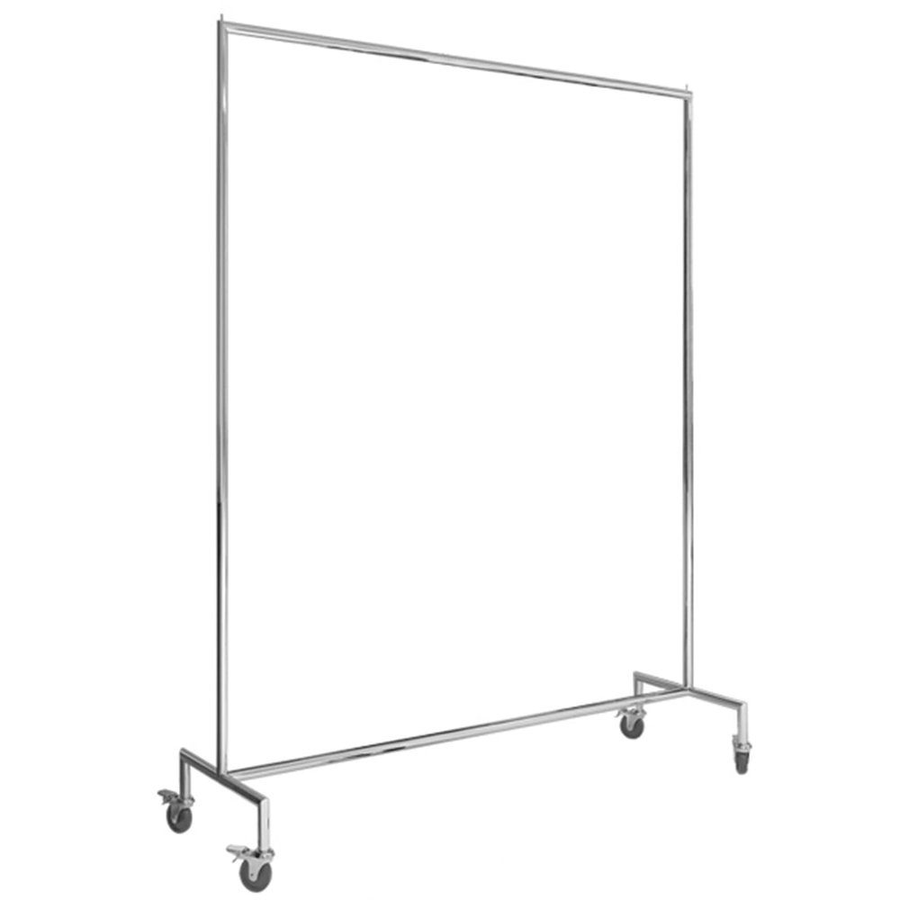 Heavy duty Garment rack Heavy Duty Clothes Rail On Wheels Silver Stainless Steel Clothing Rack For Hanging Clothes Commercial Clothes Display Rack Freestanding Single Rod Coat Rack For Bedroom ( 120X
