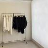 Heavy duty Garment rack Heavy Duty Clothes Rail On Wheels Silver Stainless Steel Clothing Rack For Hanging Clothes Commercial Clothes Display Rack Freestanding Single Rod Coat Rack For Bedroom ( 120X view 2