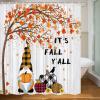 JStnana Fall Shower Curtains for Bathroom Decor, Thanksgiving Gnomes Pumpkin Maple Leaf Decorative Shower Curtain Bathroom Set with 12 Hooks Waterproof Fabric Shower Curtains 72x72 Inches (Style 10) view 1
